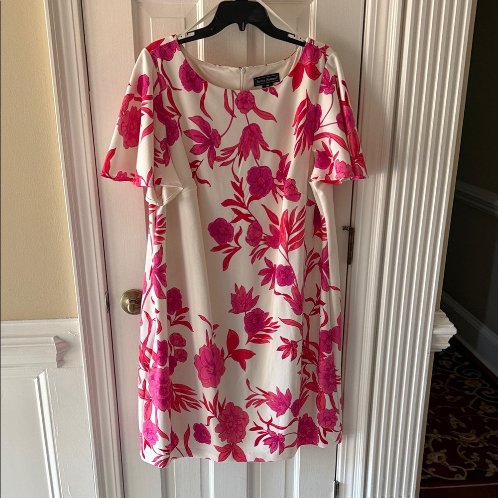 Jessica Howard Pink and Cream Floral Midi Dress